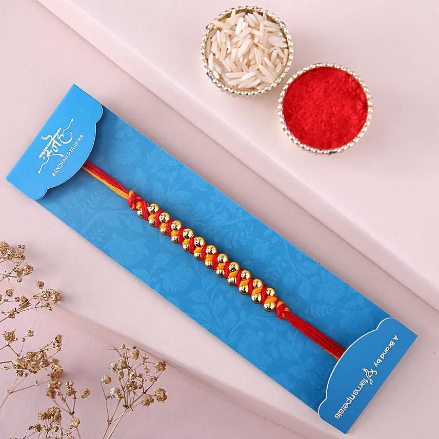 Sneh Gold Mauli Rakhi with Almonds and Cashew