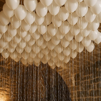 Elegant 100 White Latex Balloons for Celebrations