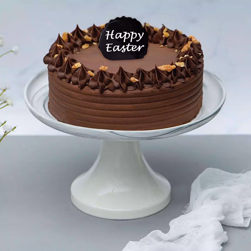 Crunchy Walnut Chocolate Cake for Easter