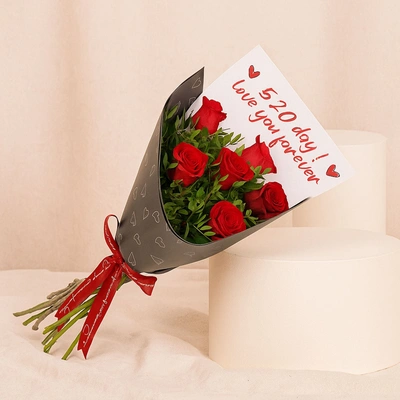 Red Roses Flower Bouquet for 520 Day
