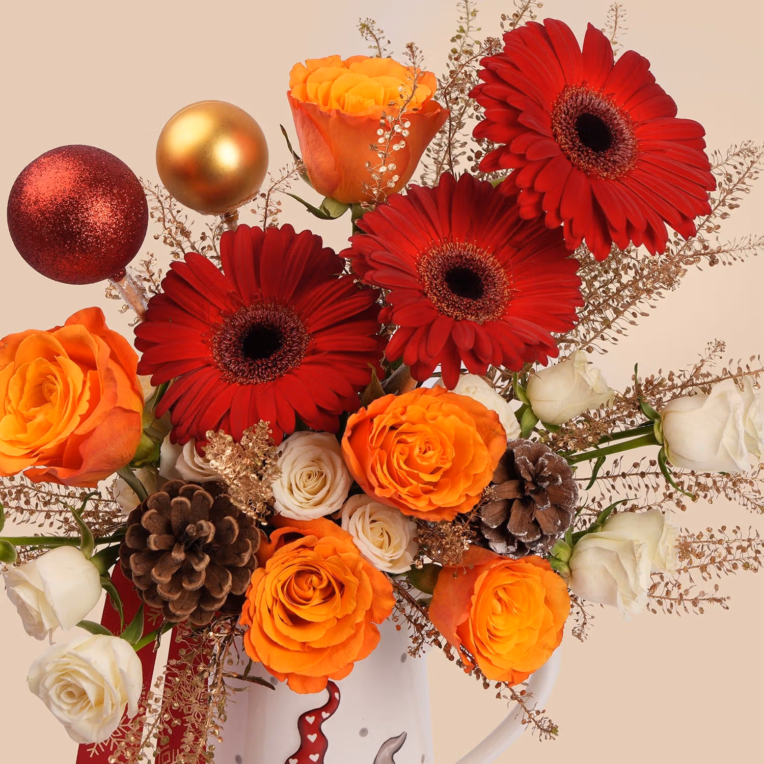 Christmas Festive Bloom Jug - A Joyful Floral Celebration