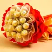 Exquisite Ferrero Rocher Chocolate Bouquet with Elegant Red and White Wrapping