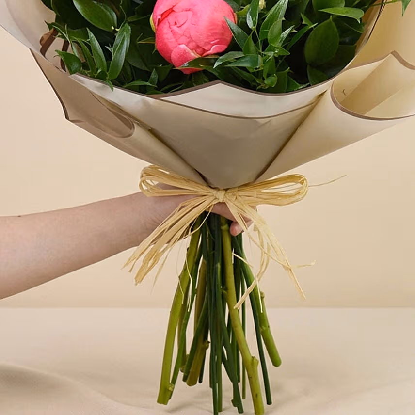 Delightful Coral Peonies Bunch