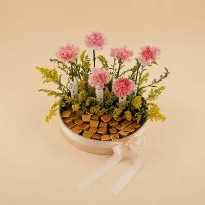 Chocolate with Pink Carnation Box
