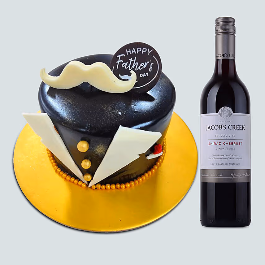 Father's Day Moustache Chocolate Mousse Cake With Jacob's Creek