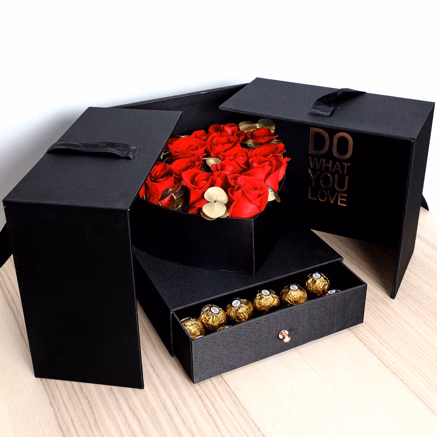 Luxurious Roses And Chocolate Box