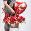 Love Is In The Air Romantic Flower & Balloon Combo
