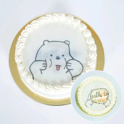 Adorable Bear Chocolate Birthday Cake with Cute Candle Design