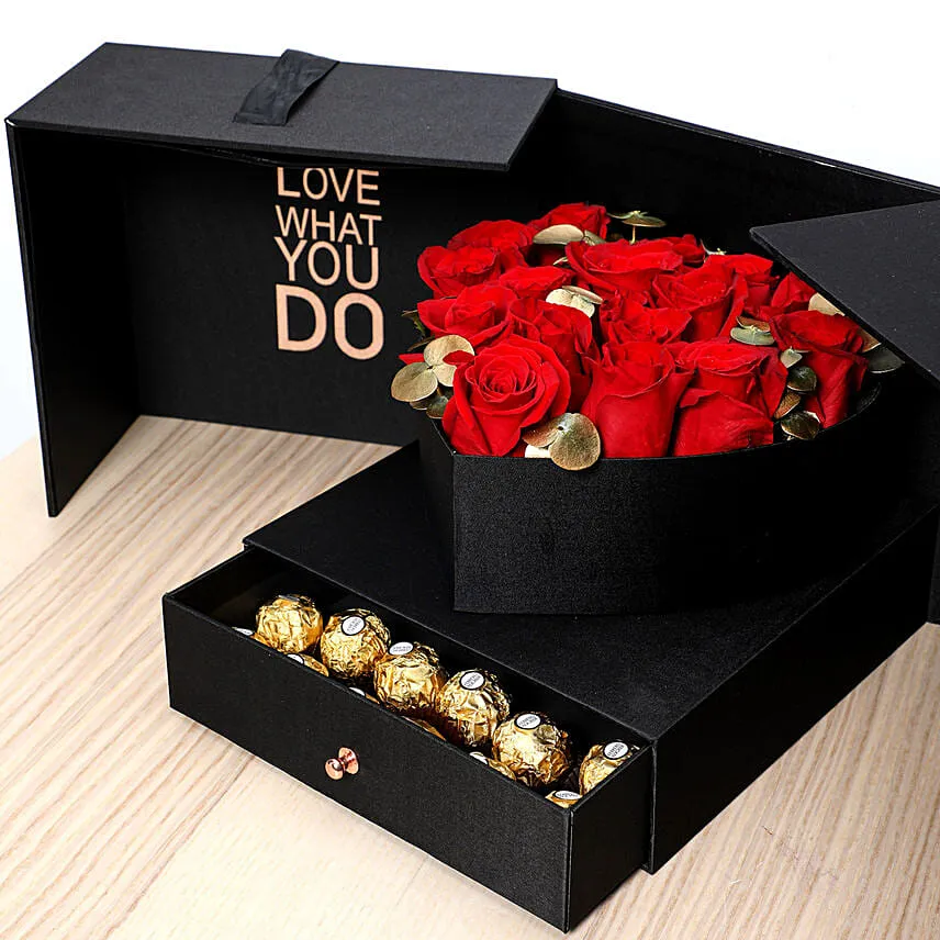 Luxurious Roses and Chocolate Box
