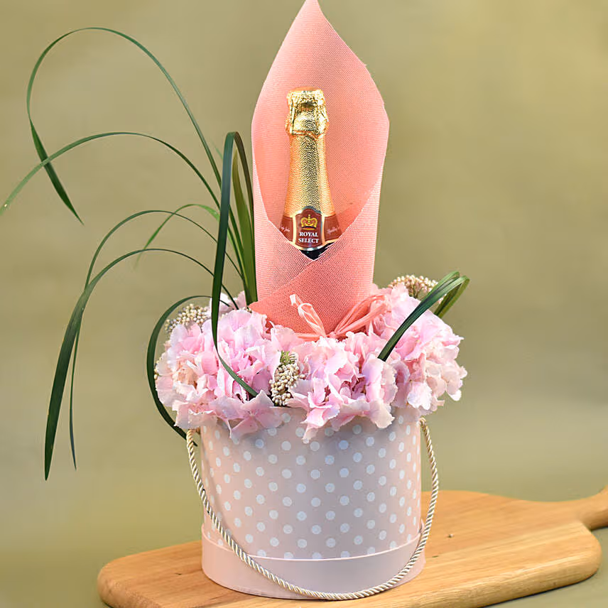 Hydrangea & Sparkling Juice Pink Box