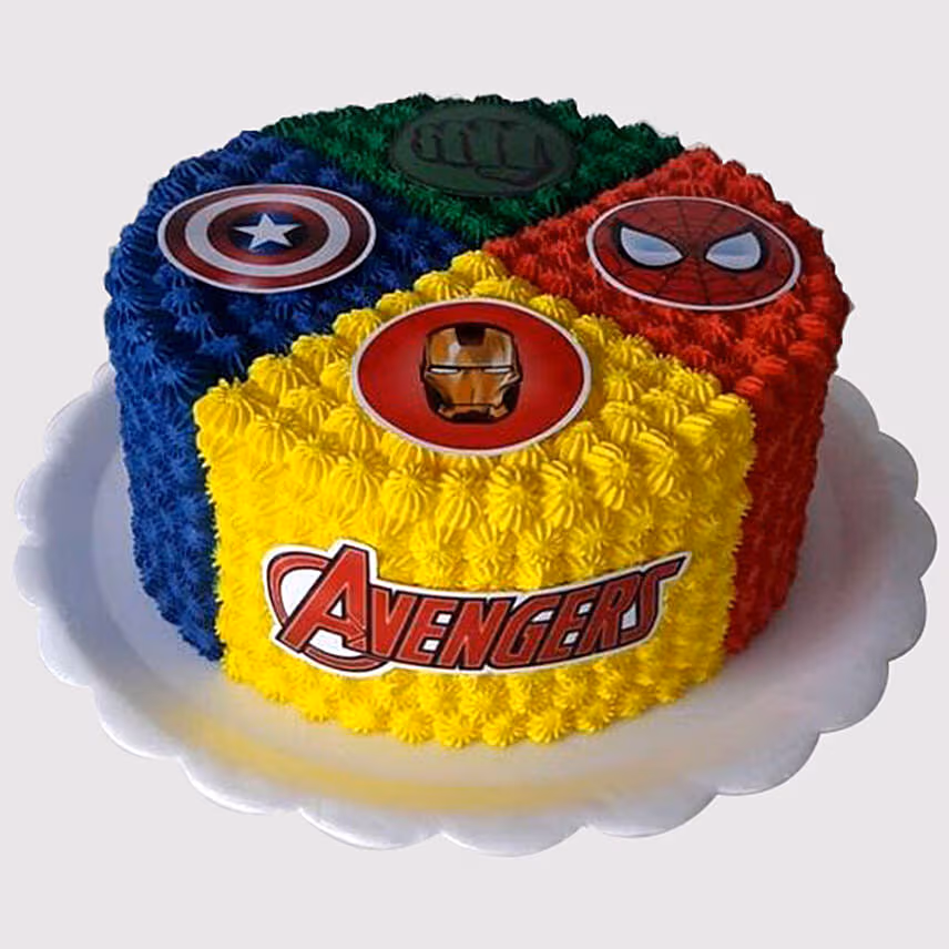 Avengers Rainbow Black Forest Cake