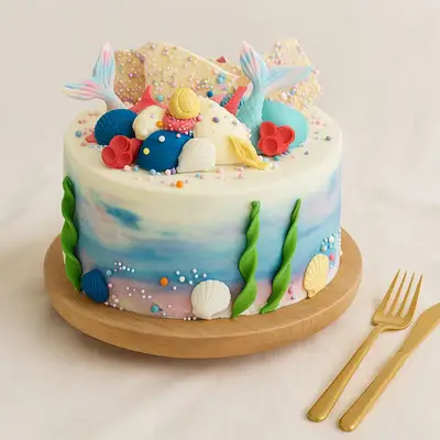 Little Mermaid Design Kids Birthday Cake - 1 Kg / Chocolate