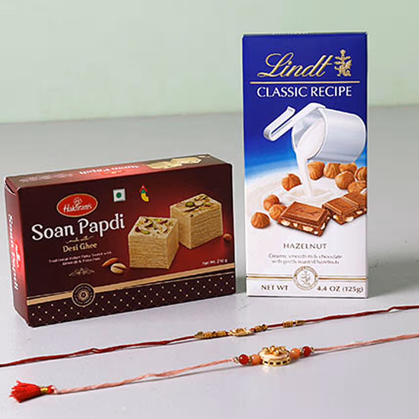 Yummy Chocolate And Designer Rakhis Combo