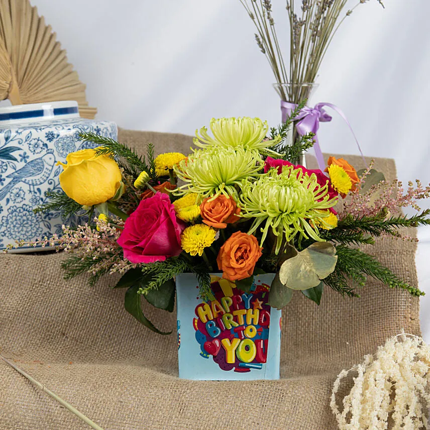Estatic Birthday Flower Vase