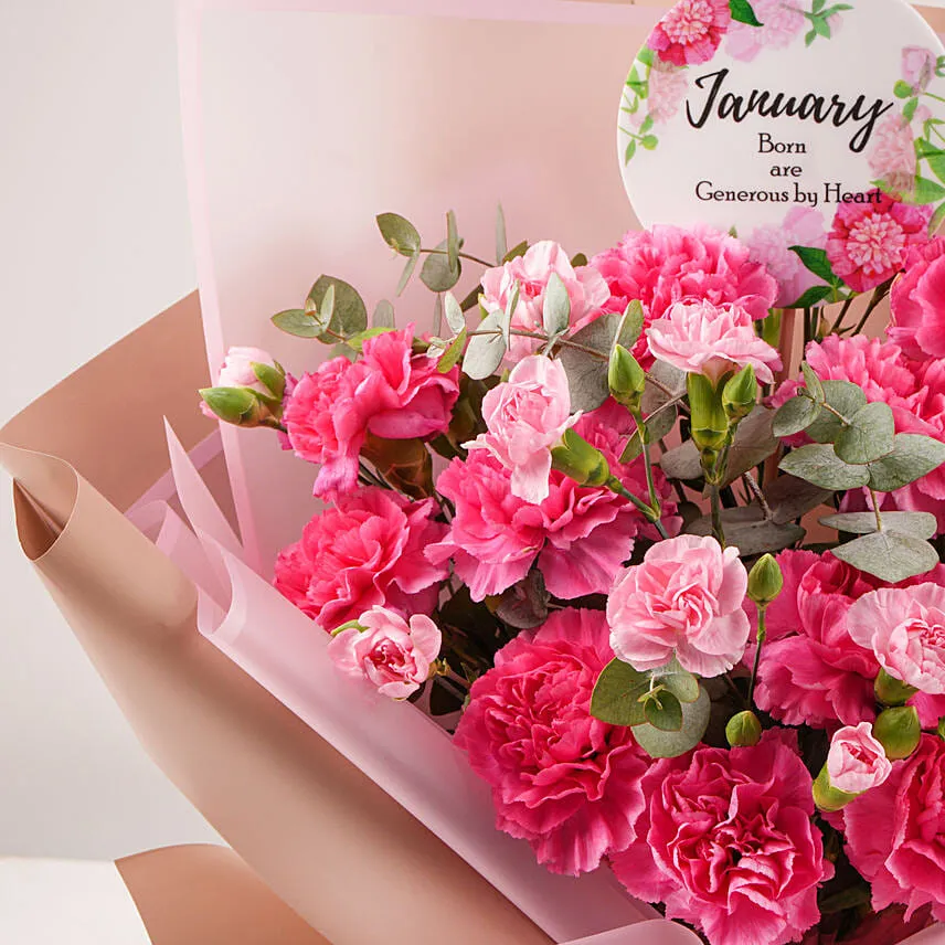 Birthday Wish Carnations Bouquet