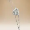 Elegant Omnia Heart Bracelet in 18K White Gold with Diamond Accent