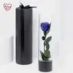 Exquisite Royal Blue Forever Rose in Elegant Glass Vase - Perfect Gift for Any Occasion