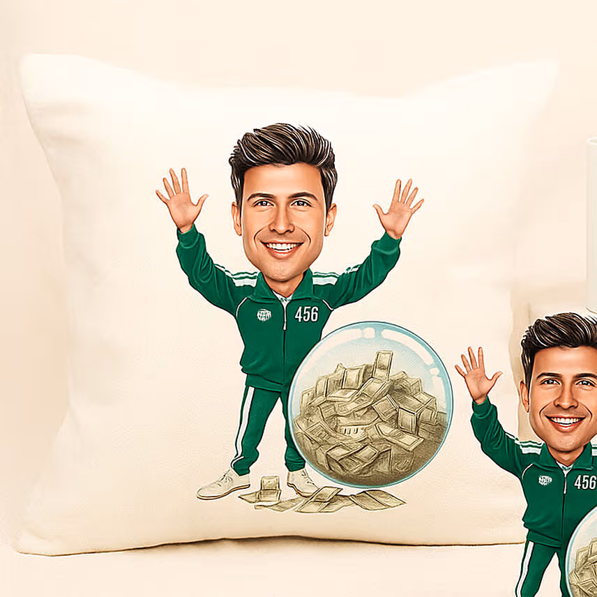 Green Tracksuit No456 Personalised Caricature Style Gift Set