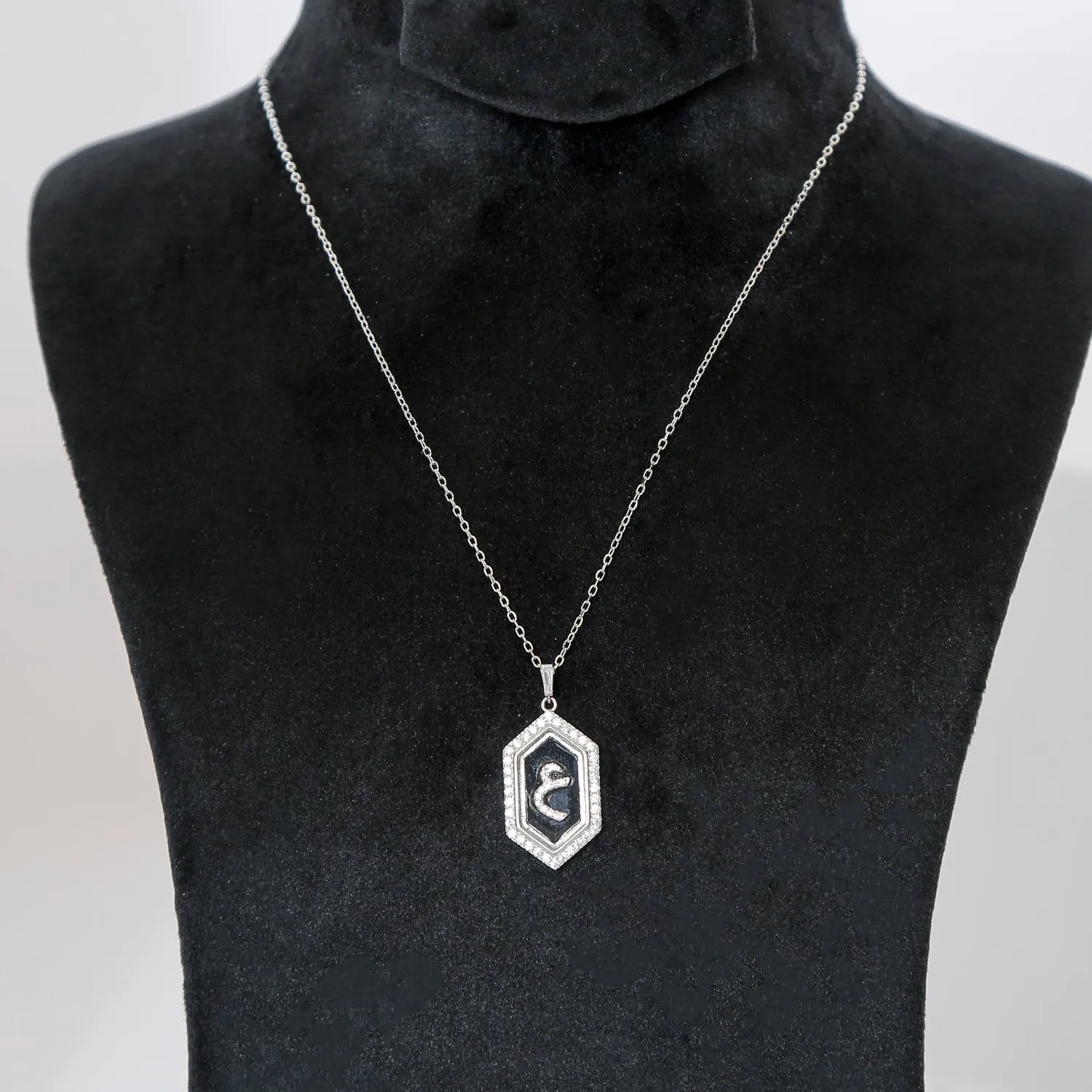 Silver Necklace & Adjustable Ring I Letter ?