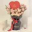 Exquisite Heart-Shaped Luxury Bouquet with Godiva Red Gift Box