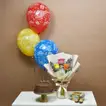 Deluxe Surprise Birthday Gift Combo Set with Roses, Cake, and Balloons