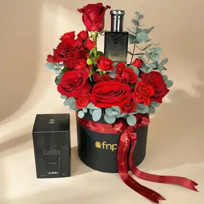 Romantic Indulgence Gift Set with Ajmal Carbon Perfume