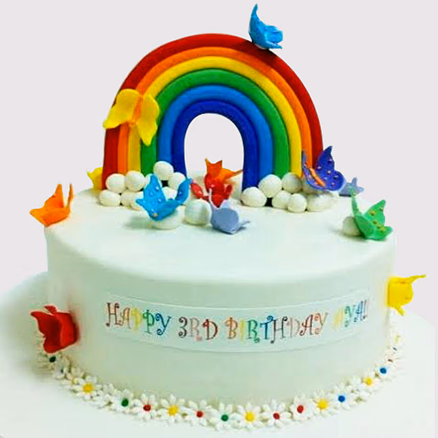 Butterfly Rainbow Truffle Cake
