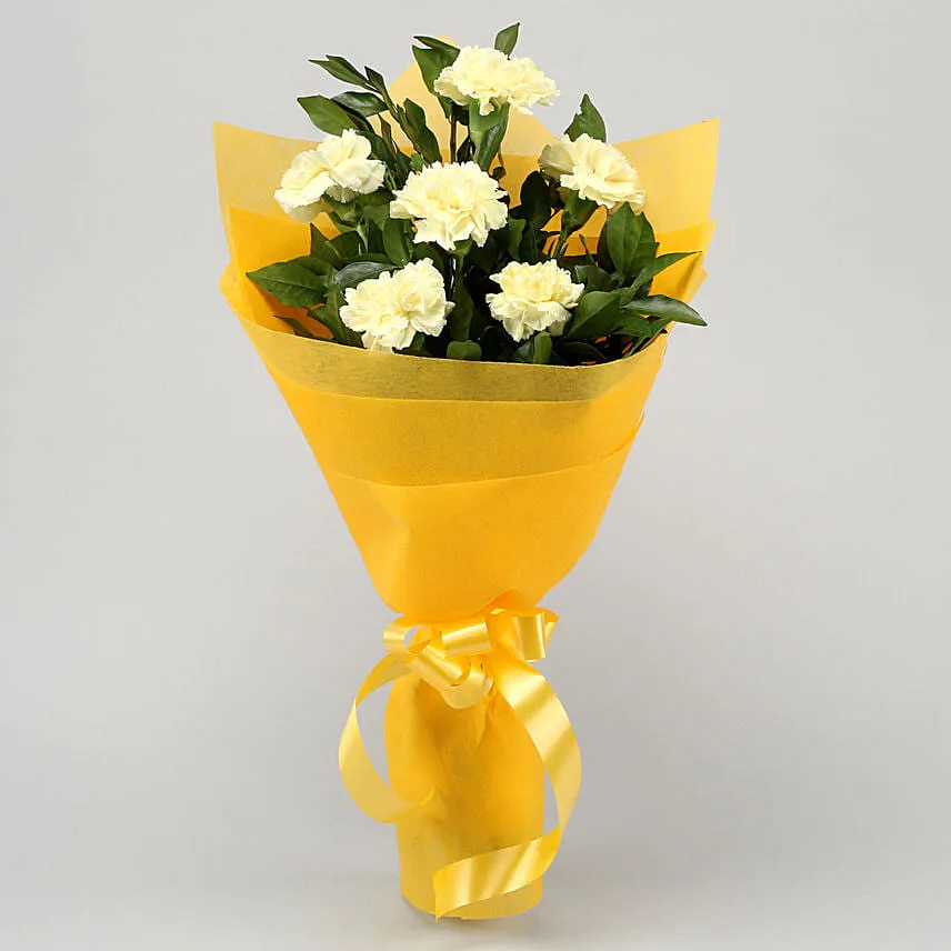 Sunshine Love 6 Yellow Carnations