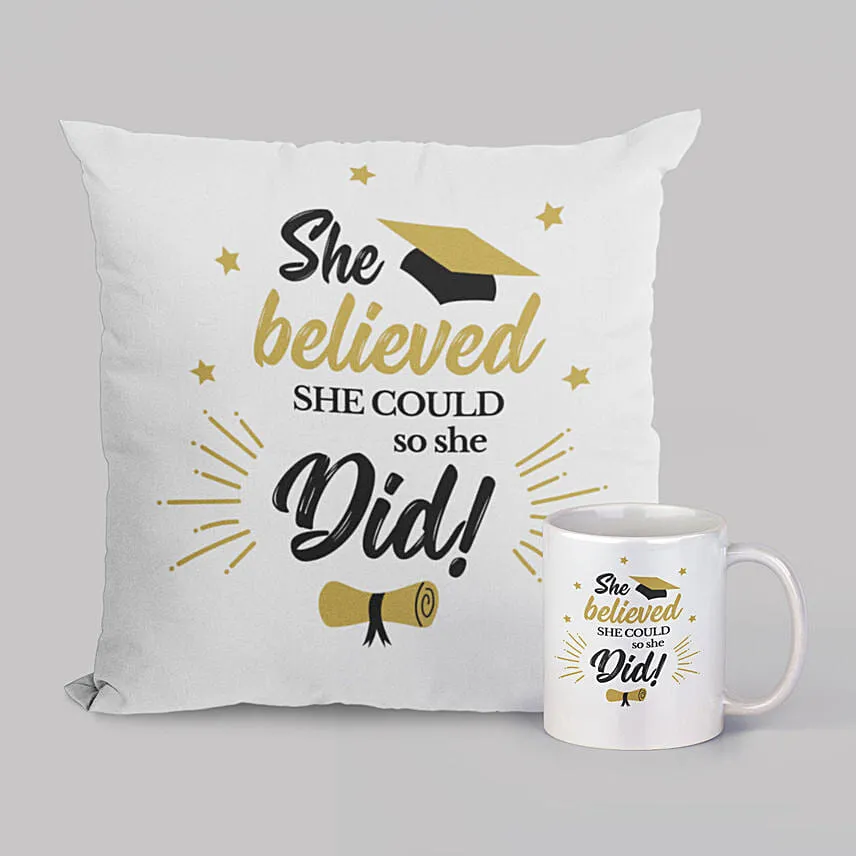 Custom Graduation Mug and Cushion Set Personalized Gift