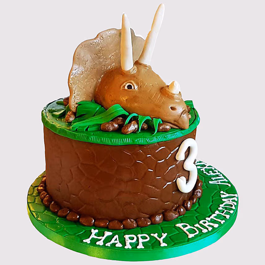 Triceratops Dinosaur Vanilla Cake