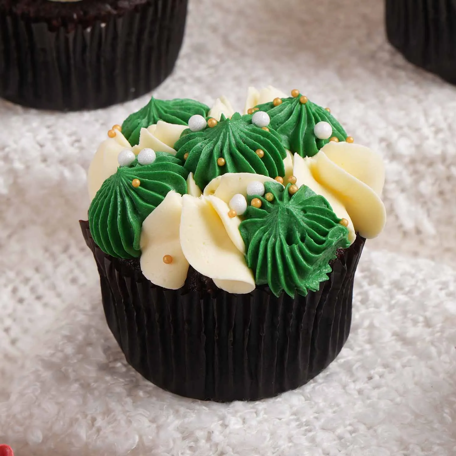 Festive Christmas Joy Chocolate Cupcakes - 6 Delightful Treats