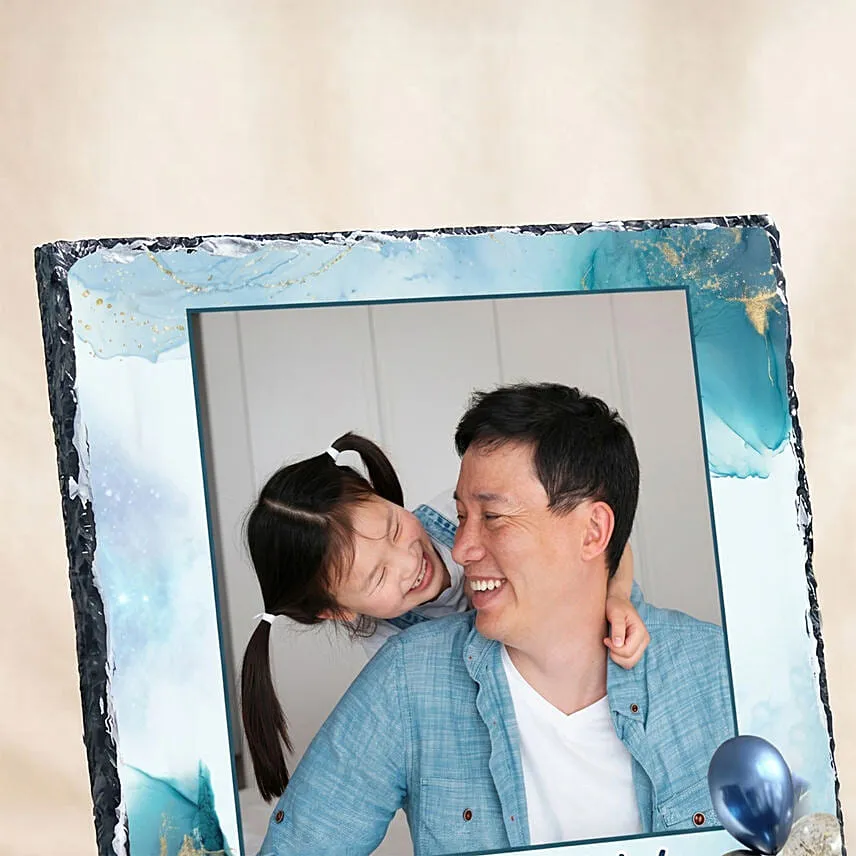 Best Dad Ever - Personalised Slate Frame Gift