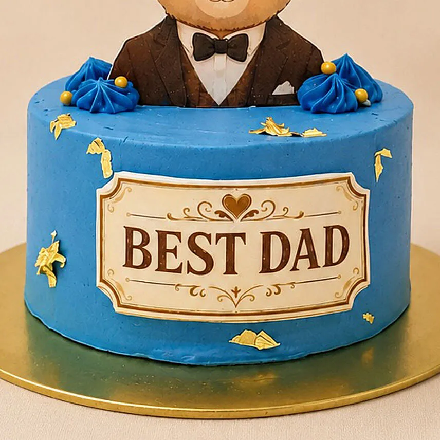 Best Dad Chooclate Fudge Teddy Cake