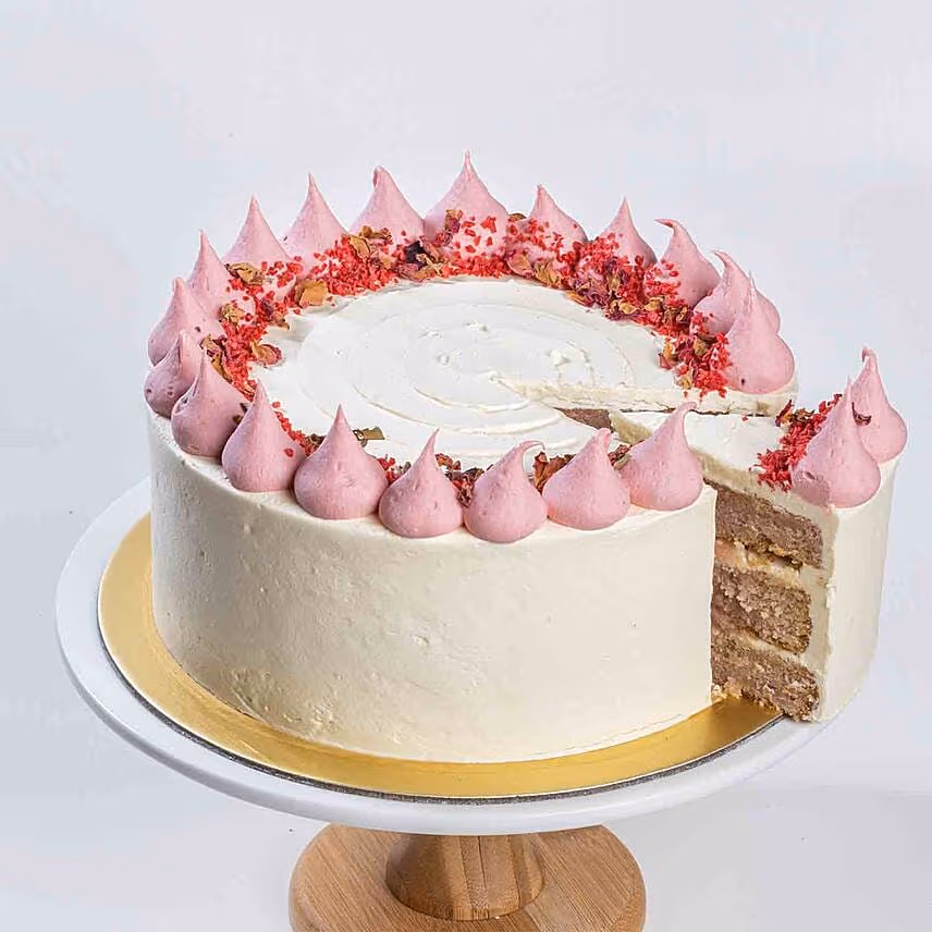 Raspberry Lychee Rose Cake 8 inches