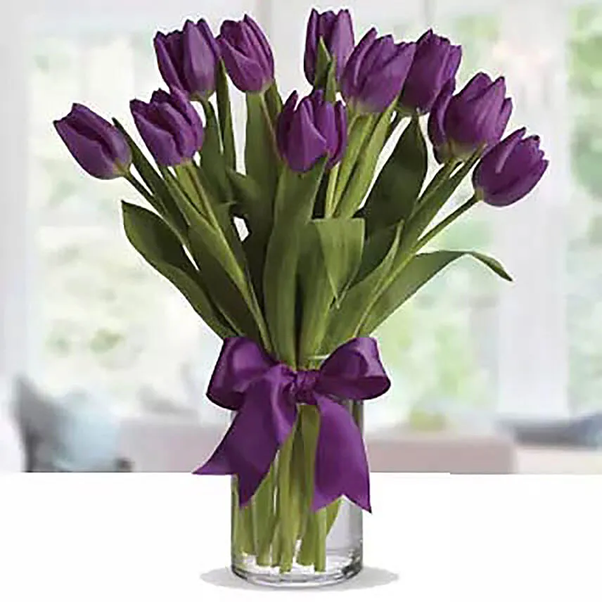 10 Purple Tulip Arrangement Add