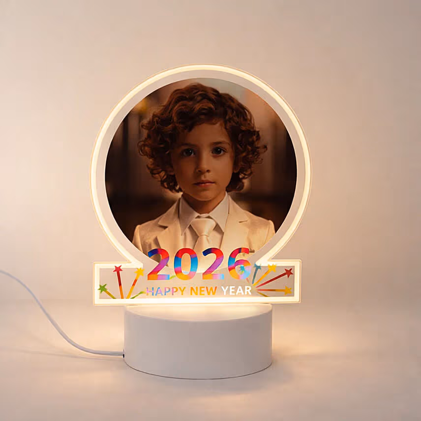 Happy New Year LED Lamp n Chocolate Truffle Gift Set