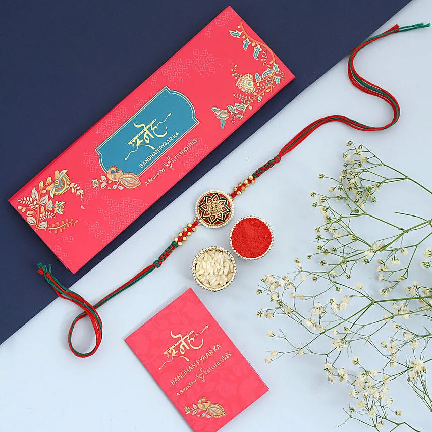 Traditional Meenakari Charm Rakhi