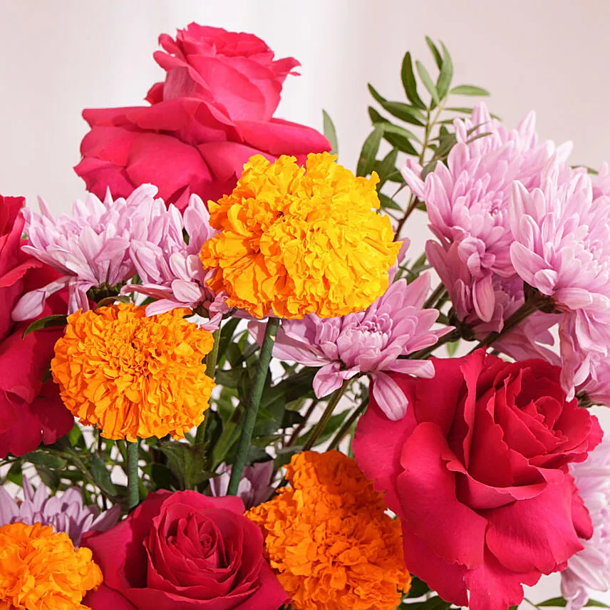 Bright Flowers In Premium Vase
