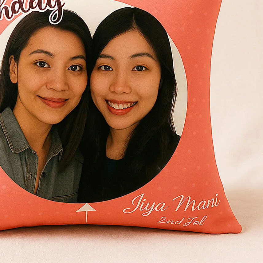 Personalised Pink Birthday Cushion