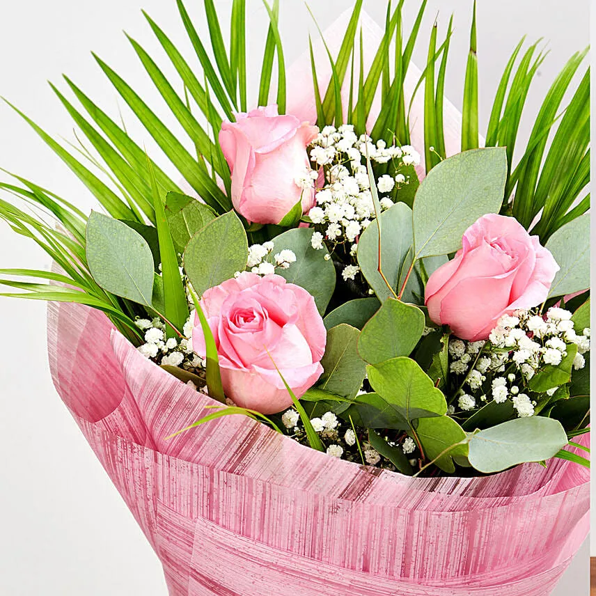 Splendid Pink Rose Bouquet