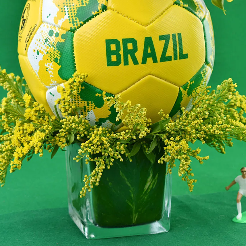 Football with Yellow Roses