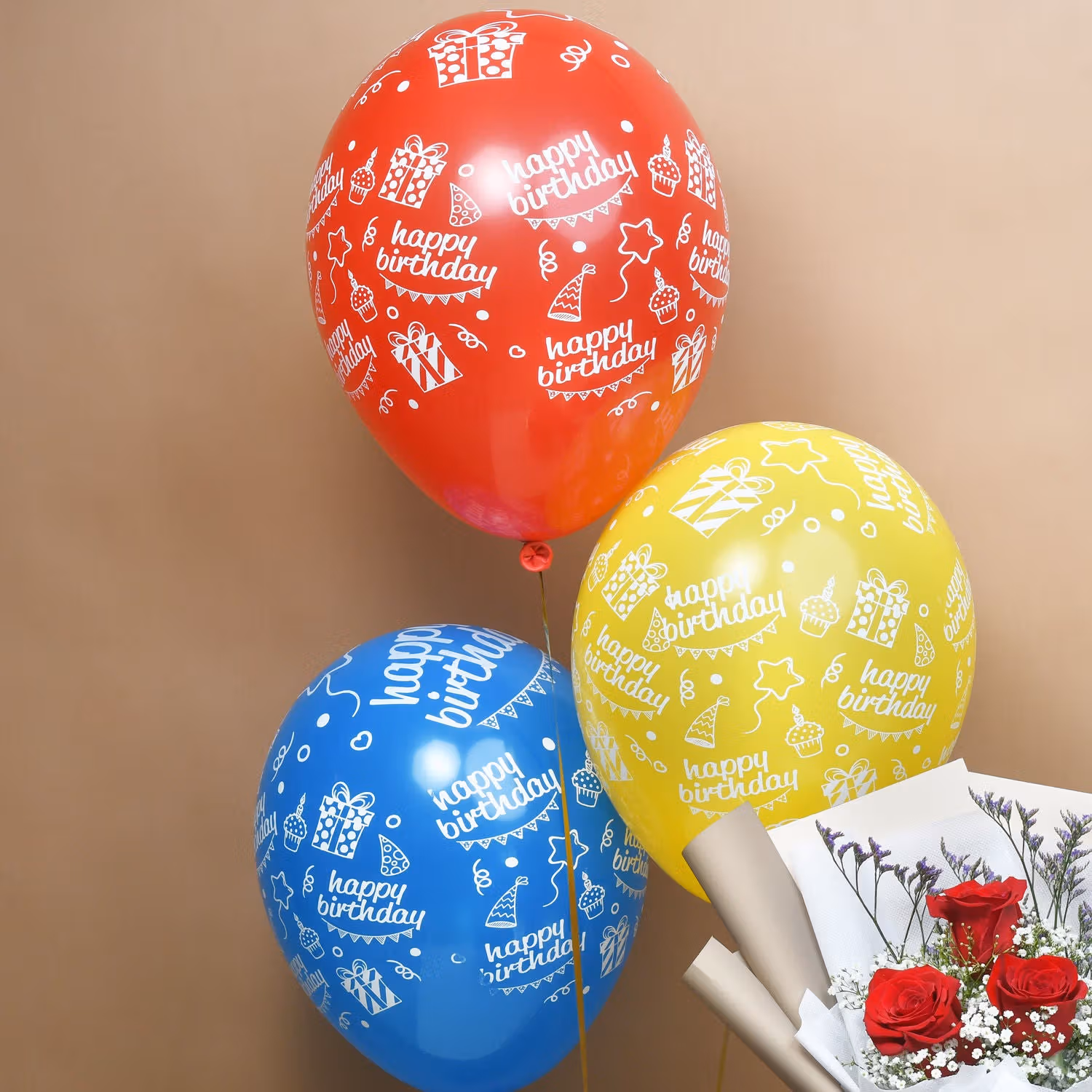 Deluxe Birthday Wishes Combo: Roses, Cake, Balloons & Chocolates