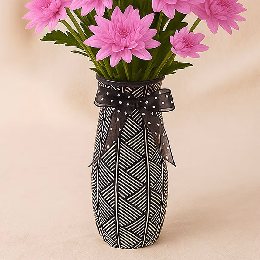 Mothers Day Chrysanthemum Flowers Vase