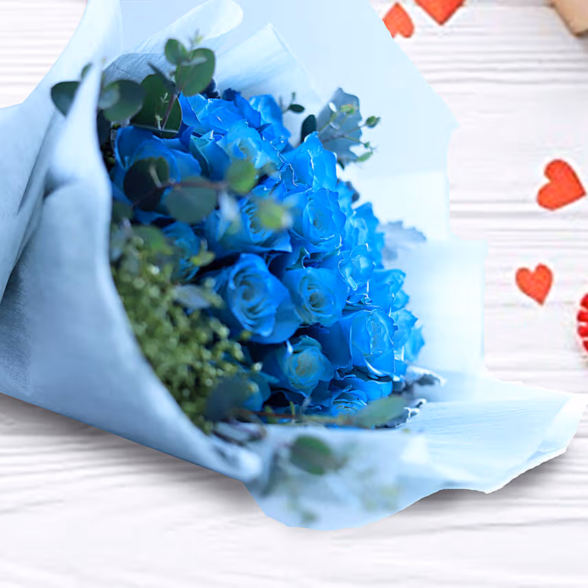 Floral Blue Roses Bouquet