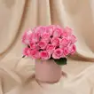 Elegant Pink Rose Bouquet in Ceramic Vase - Arrangement