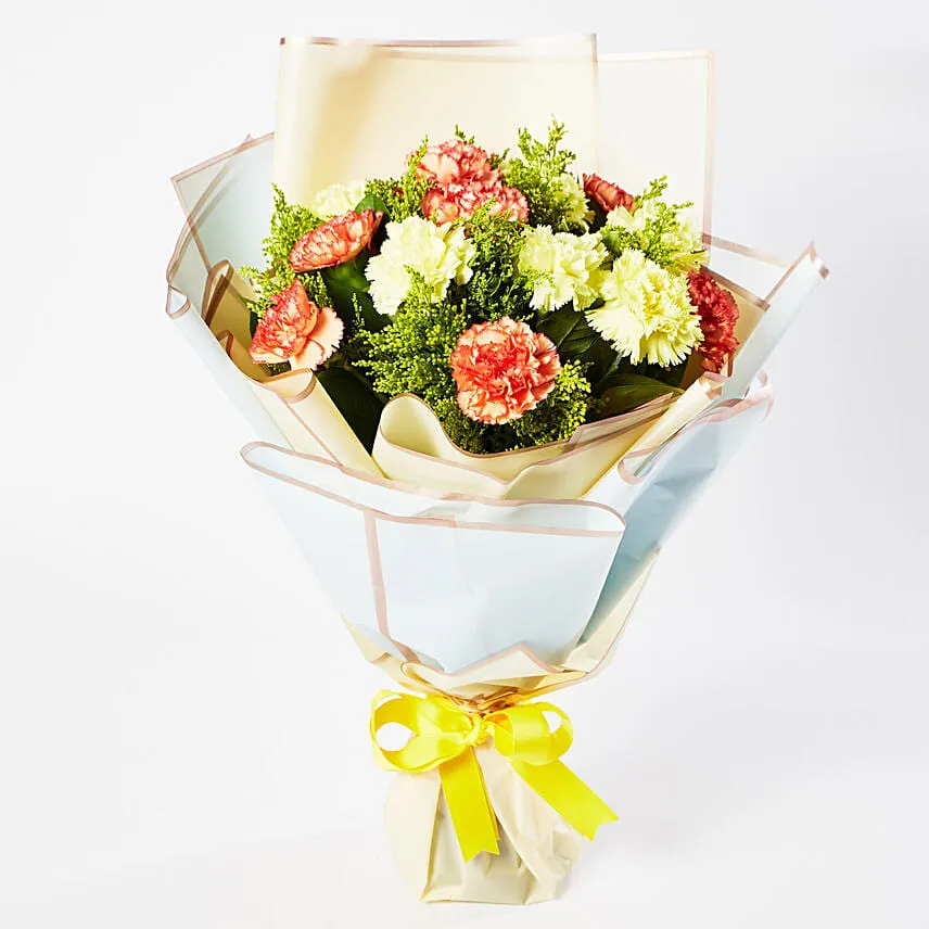 Serene Mixed Carnations Bouquet