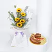 Elegant Ramadan Flower & Chocolate Nutella Cake Combo