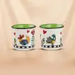 Egan Cocorico Green Moka Coffee Maker Set with 2 Artistic Mini Mugs & Tray - Embrace Italian Elegance
