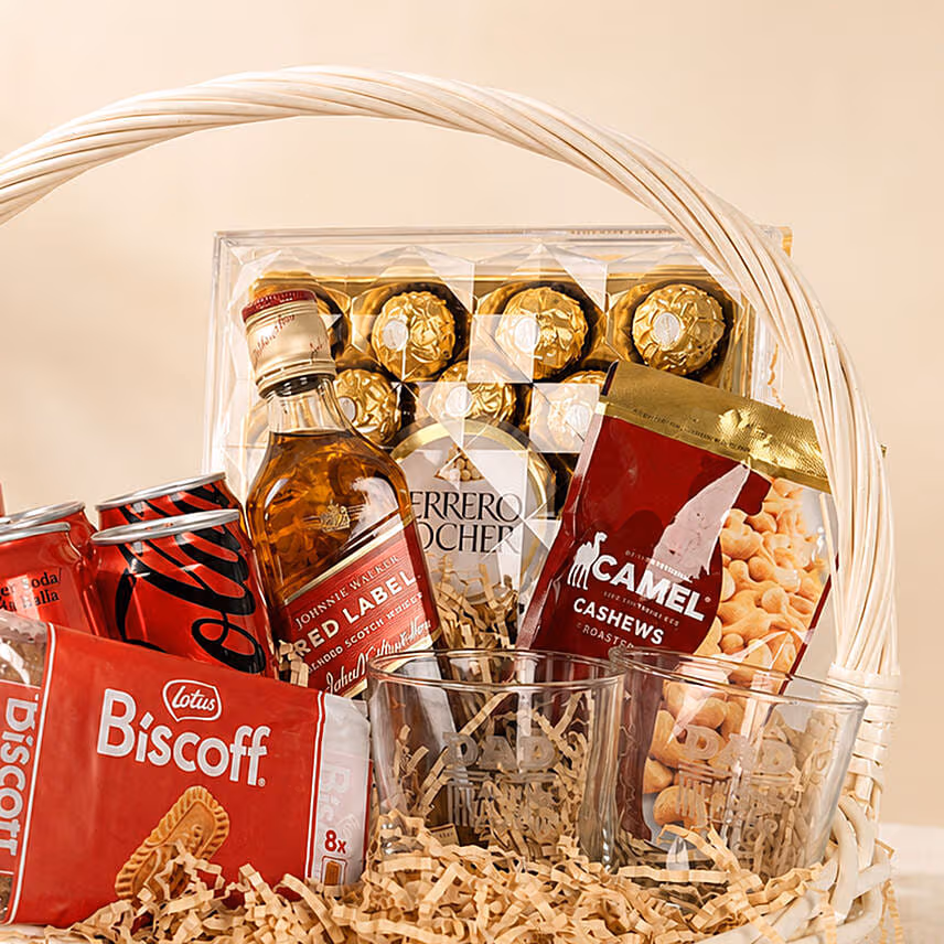 Whiskey and Chocolate Hamper with Glasses