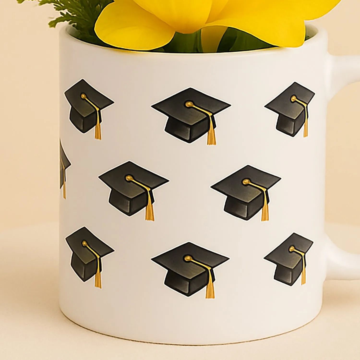 Blooming Tribute Graduation Mug with Roses and Eucalyptus